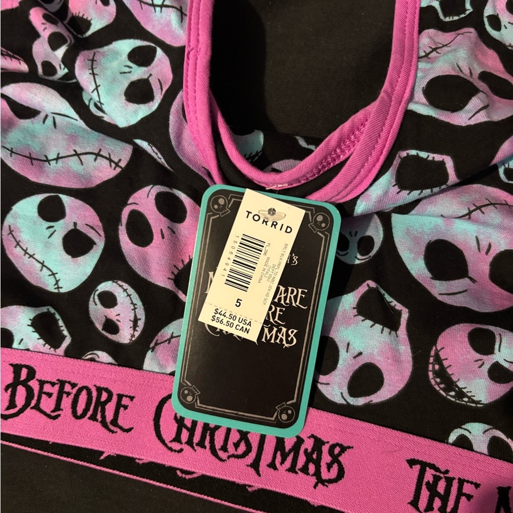 Torrid Jack skellington nightmare before Christmas sports bra